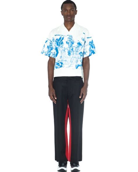 prada blue and white button up|prada shirts for men.